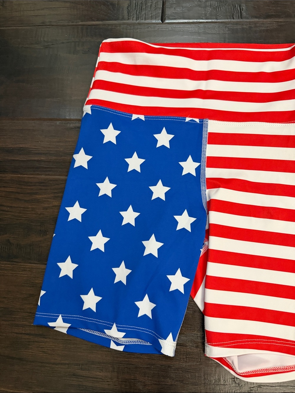 Bike Shorts Patriotic Star & Stripe - Red, White & Blue - Picture 5 of 6